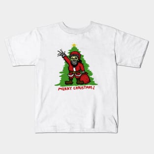 Santa Claus Skull Skeleton Kids T-Shirt